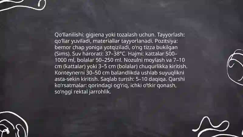 Bemorni endoskopik tekshiruvga tayyorlash 4