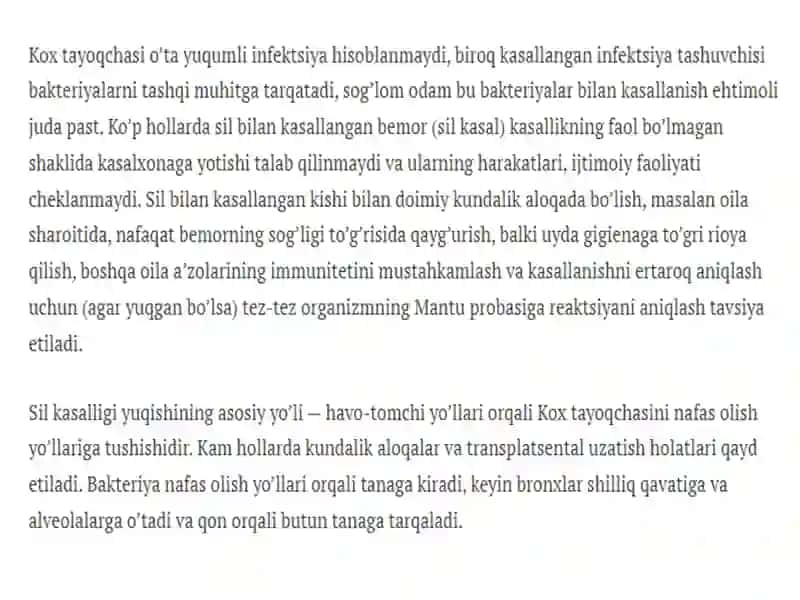 Sil kasalligi haqida ma’lumotlar. 4