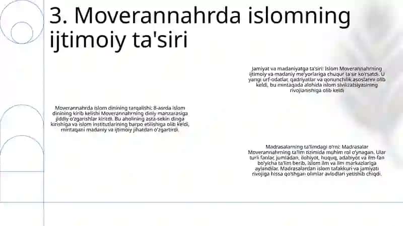 Movarounnahrda Islom Dinining Tarqalishi Va Ijtimoiy Madaniy Hayotiga Tasiri Va Madrasa Talimi 4