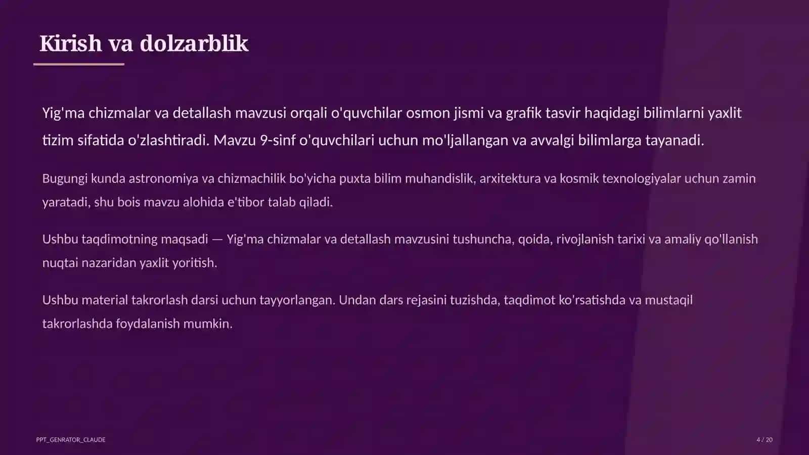 Yig'ma chizmalar va detallash (9-sinf) 4