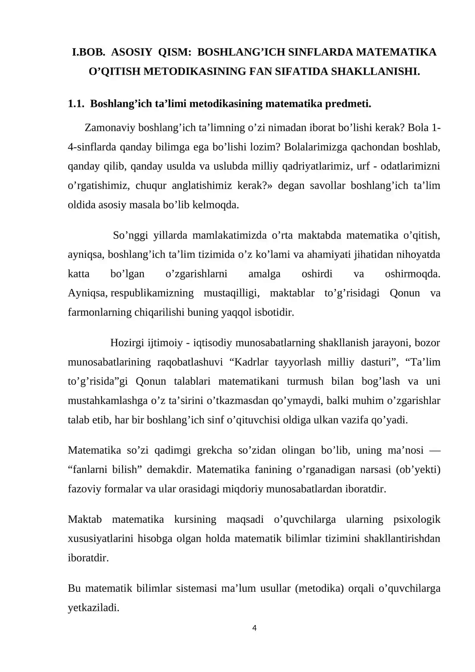 BOSHLANG’ICH SINFLARDA MATEMATIKA O’QITISH METODIKASINING DIDAKTIK TAMOYILLARI 4