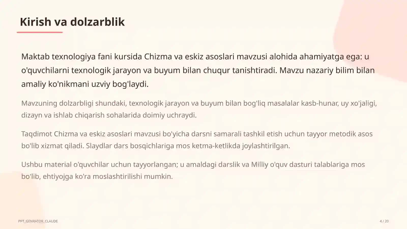 Chizma va eskiz asoslari (6-sinf) 4