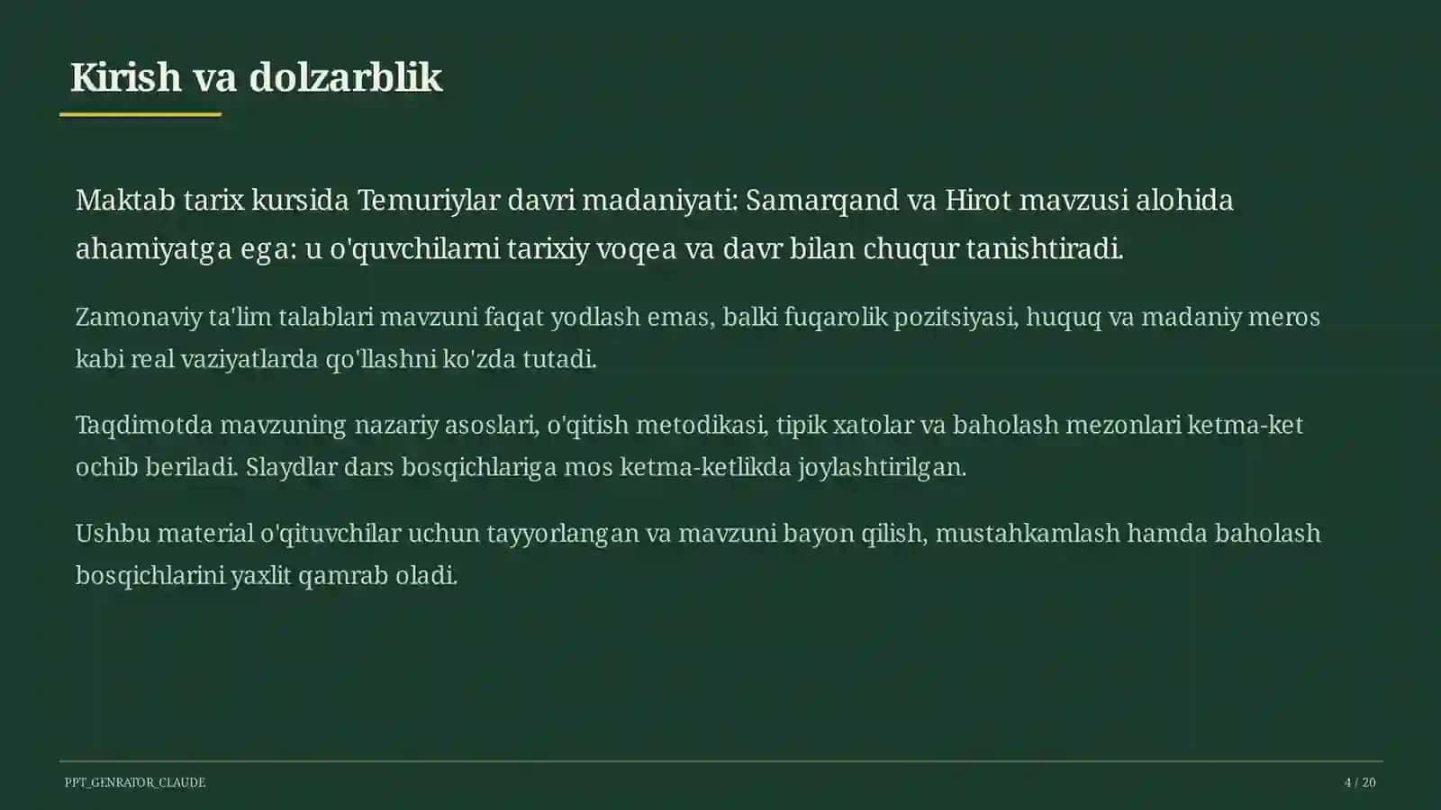 Temuriylar davri madaniyati: Samarqand va Hirot (8-sinf) 4