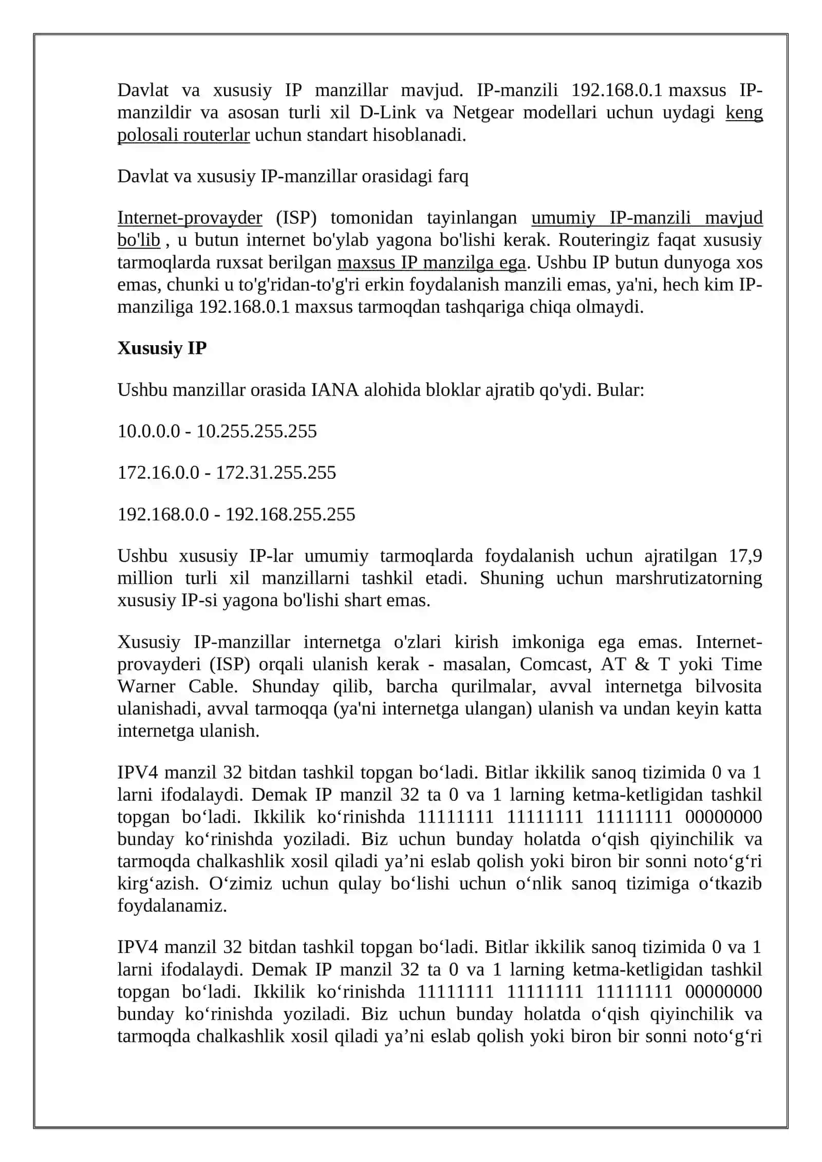 IP- tаrmоqlаrаrо o’zаrо аlоqа prоtоkоli 4