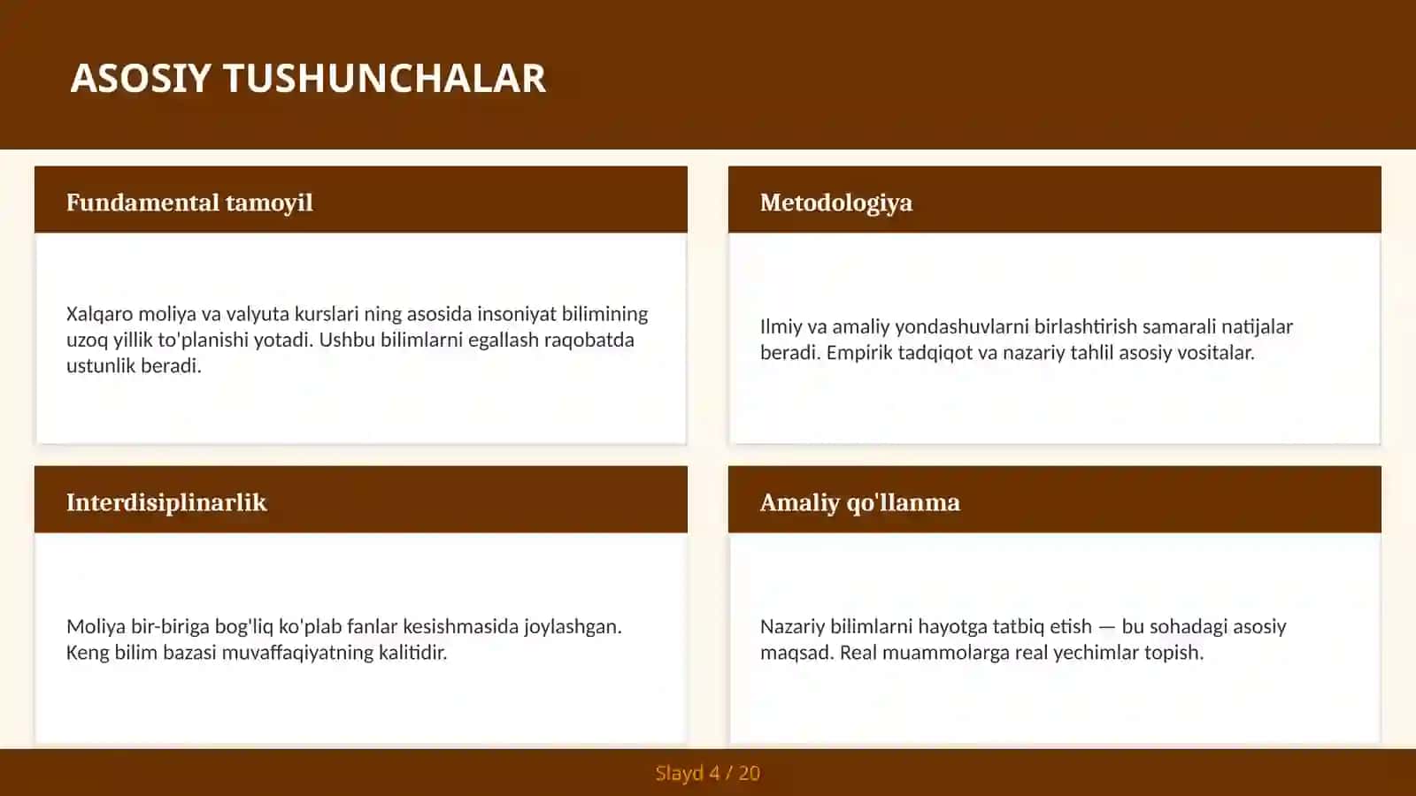 Xalqaro Moliya va Valyuta Kurslari 4