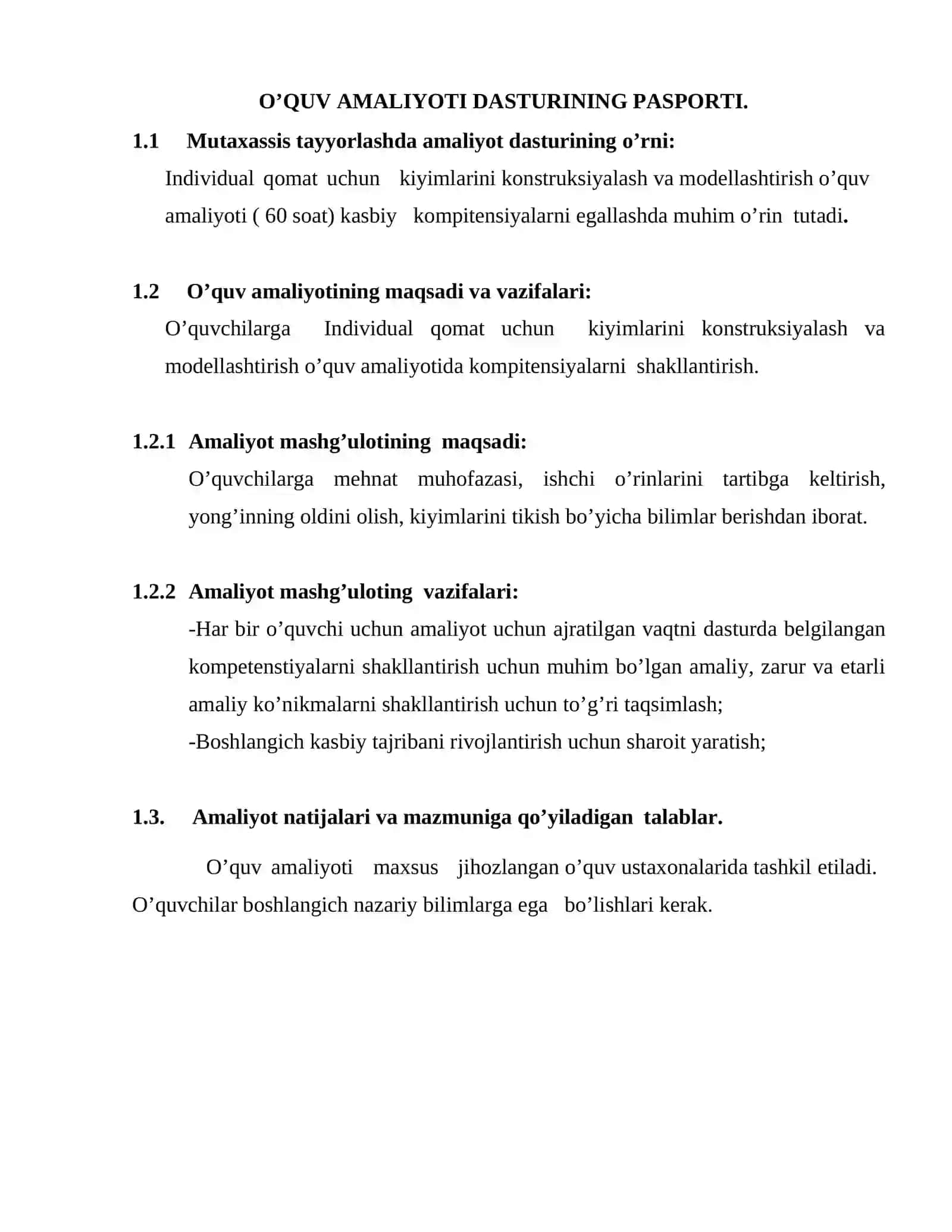 INDIVIDUAL QOMAT UCHUN KIYIMLARNI KONSTRUKSIYALASH VA MODELLASHTIRISH o’quv amaliyotidan O’QITISH MATERIALLARI 4