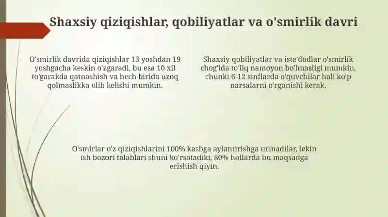 Kasbiyyo'nalishnitanlashdagiqiyinchiliklar 4