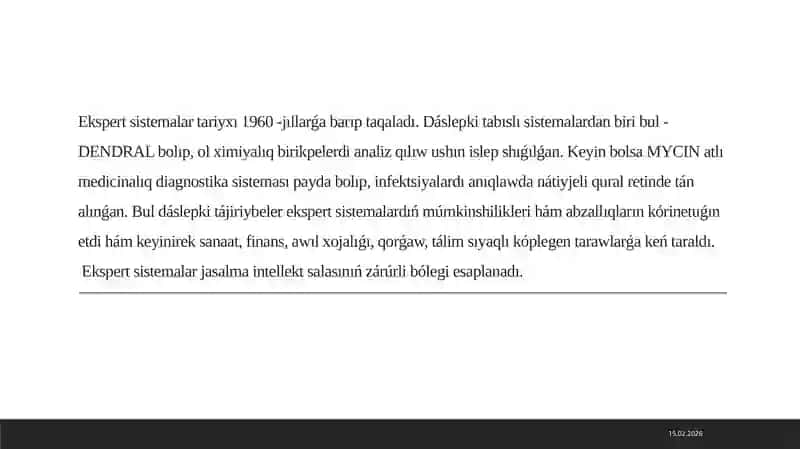 Ekspert sistemaların basqarıwdaǵı ornı hám olardı ekonomika tarmaqlarda qollaw 4