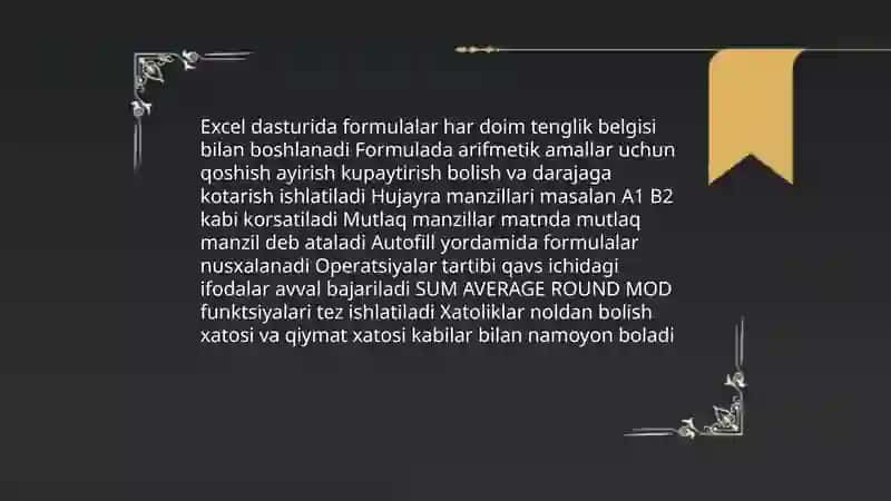 Excel dasturi 4