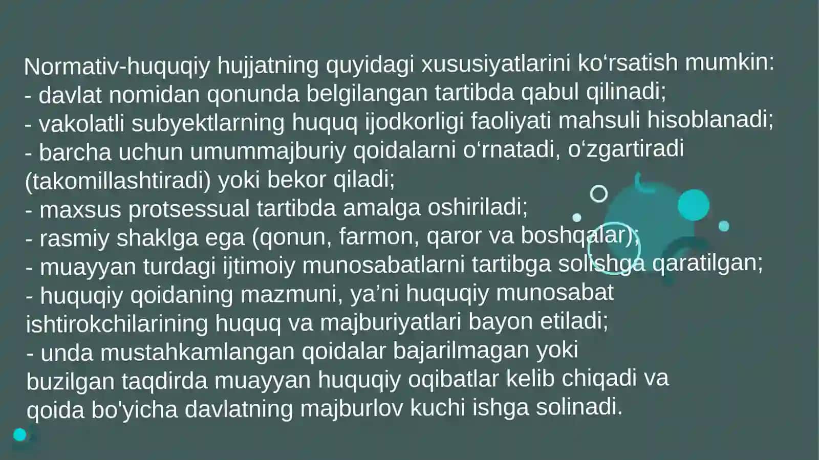 Normativ-huquqiy hujjat - huquqning manbasi 4