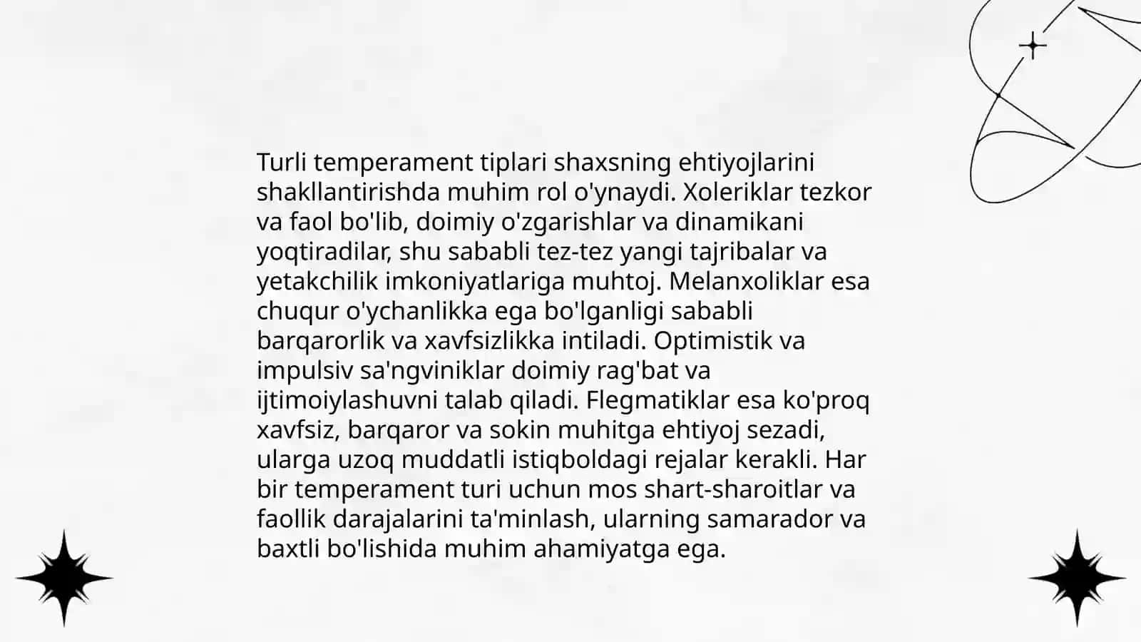 Ehtiyojlar faollikning manbai sifatida.Temperament tipiga mos juft tanlash- oilaviy munosabatlar mustahkamligi omili sifatida 4
