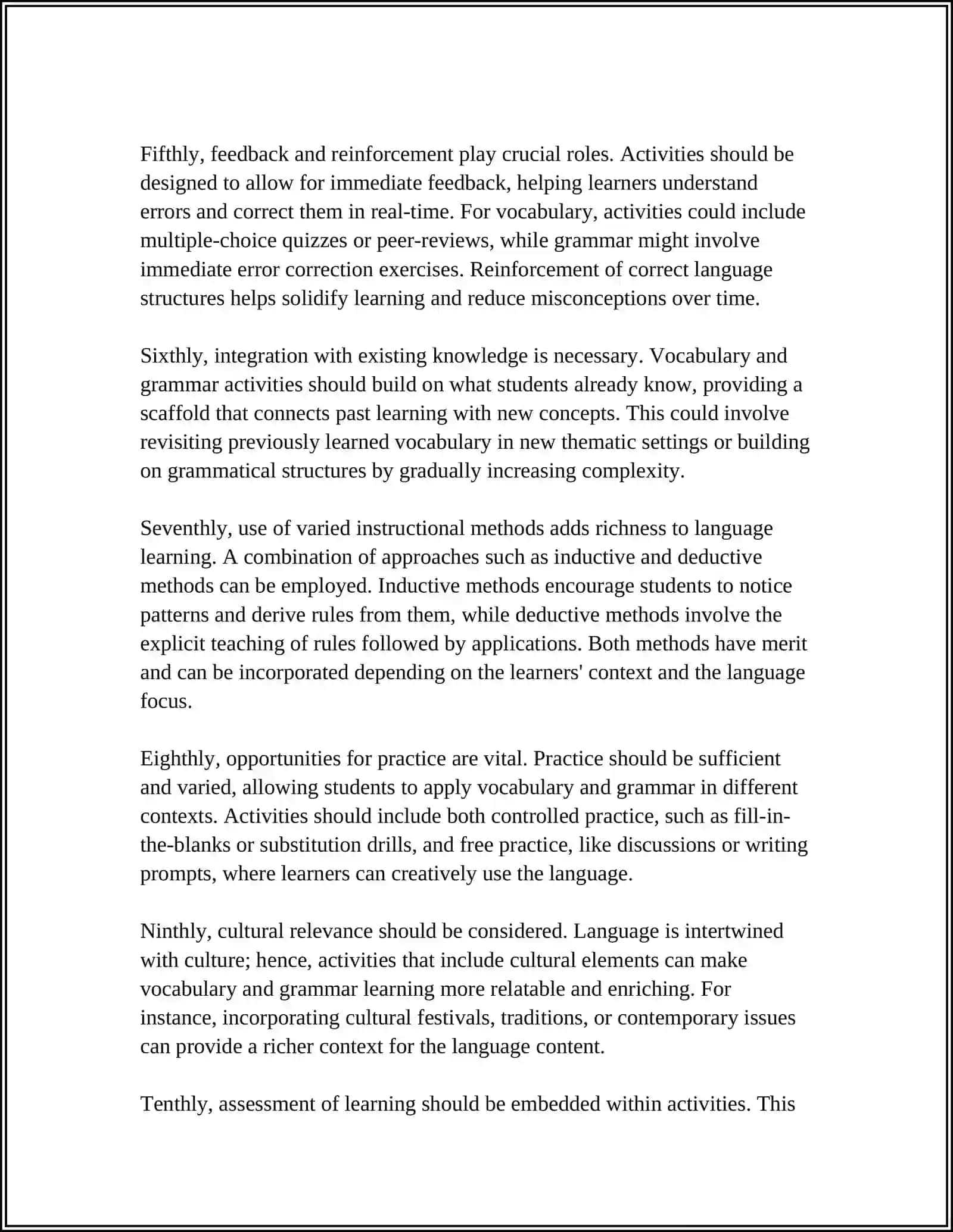 Principles of Designing Vocabulary and Grammar Activities 4