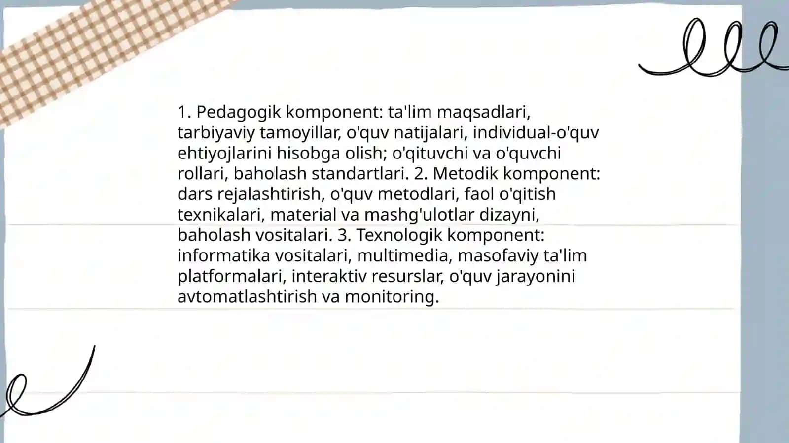Ta'lim texnologiyasini tuzulishini tushuntirish 4