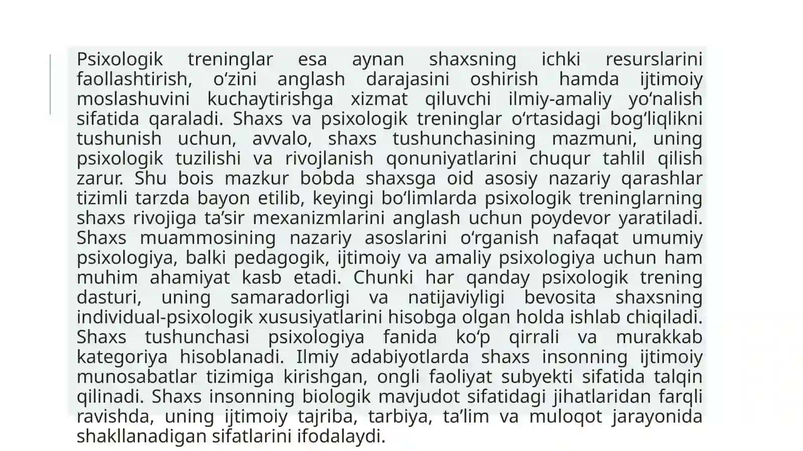 Shaxsga psixologik treninglarning ta‘siri mavzusida tayyor taqdimot 4