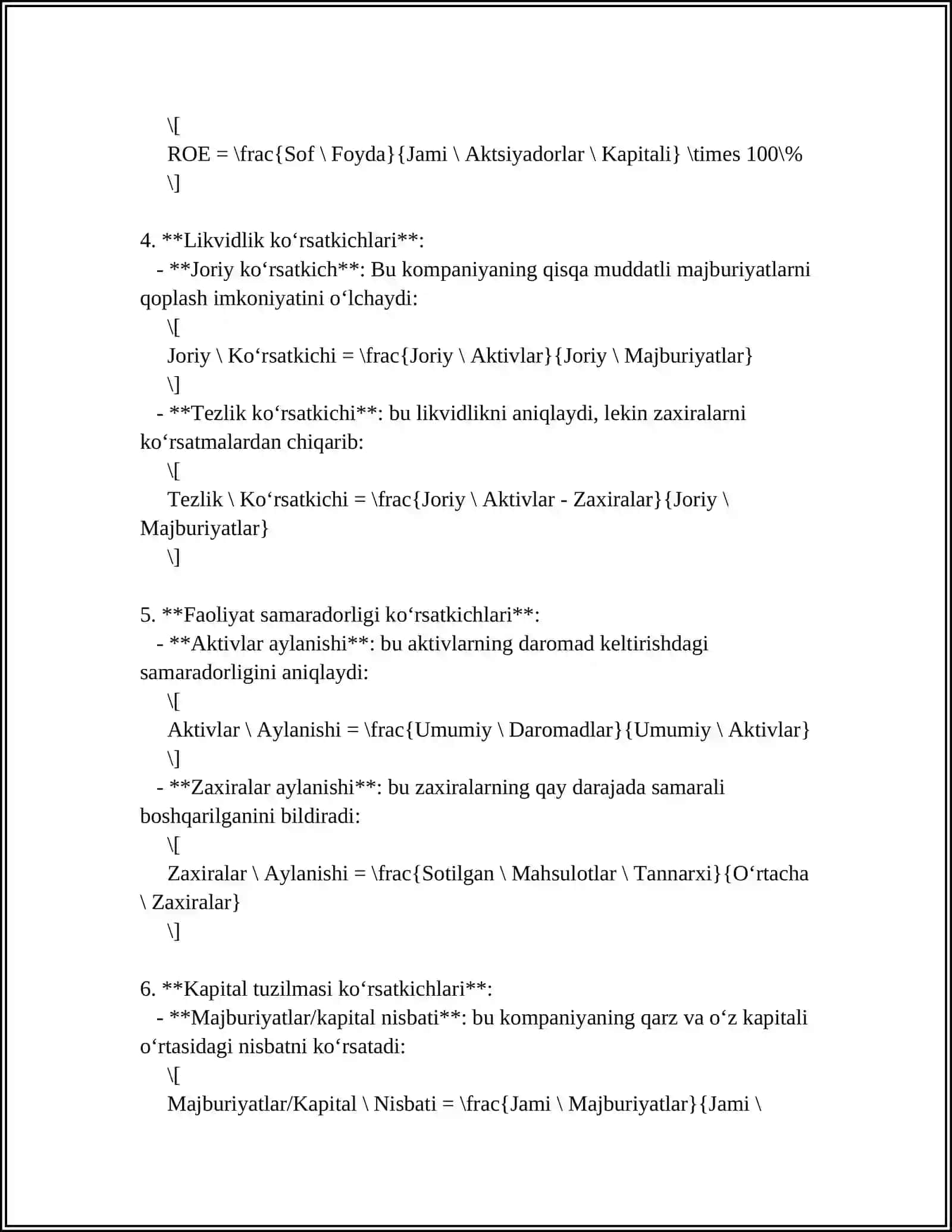 Moliyaviy natijalar tahlili 4