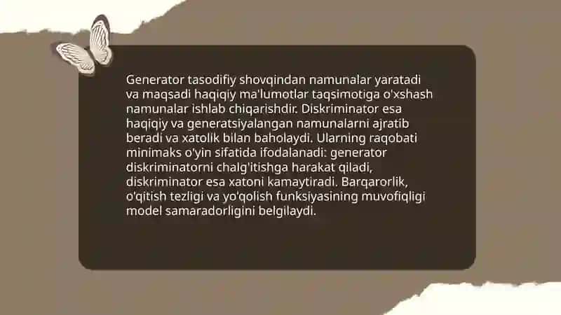 Generativ Adversarial Networks (GAN) texnologiyasining mohiyati va qo‘llanilishi 4