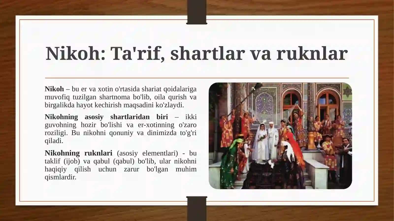 Islom huquqshunosligida oila, nikoh, taloq, idda, zihortushunchalarini ta'riflash 4
