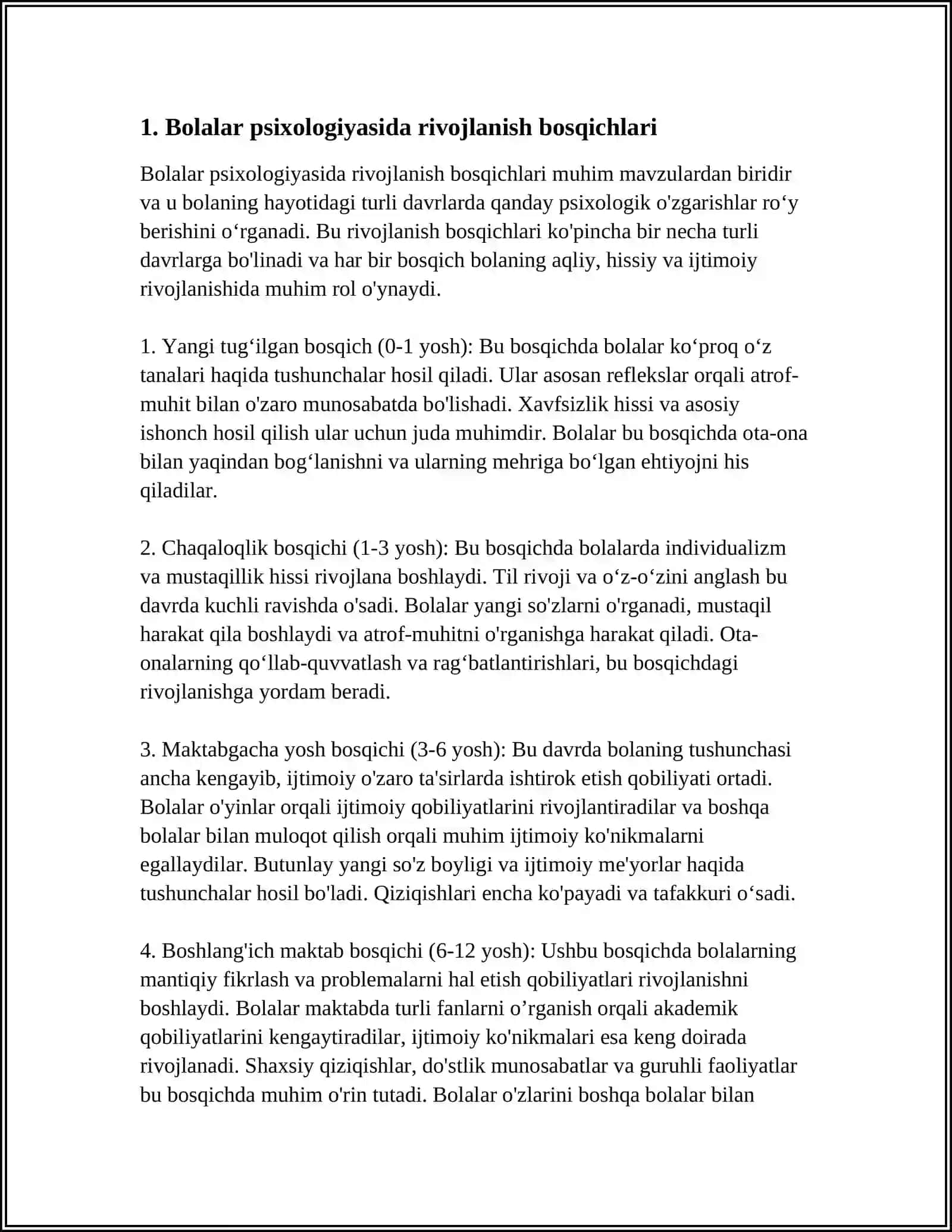 BOLALAR PSIXOLOGIYASI MUOMMOLARINING URGANILISHI 4