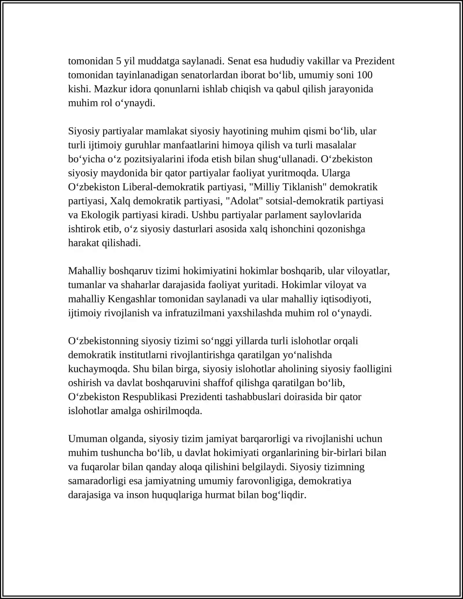 JAMIYATNING SIYOSIY TIZIMI VA DAVLAT 4