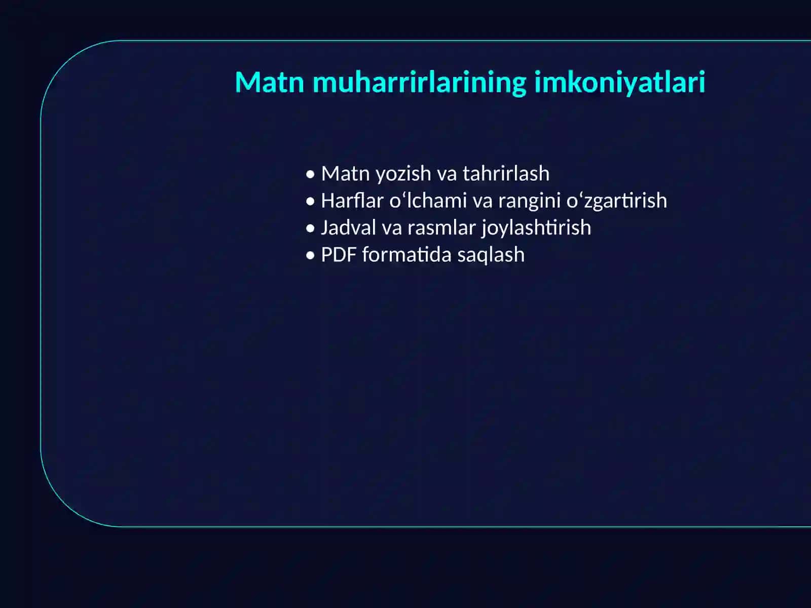 Matn muharrirlari SLAYD 4