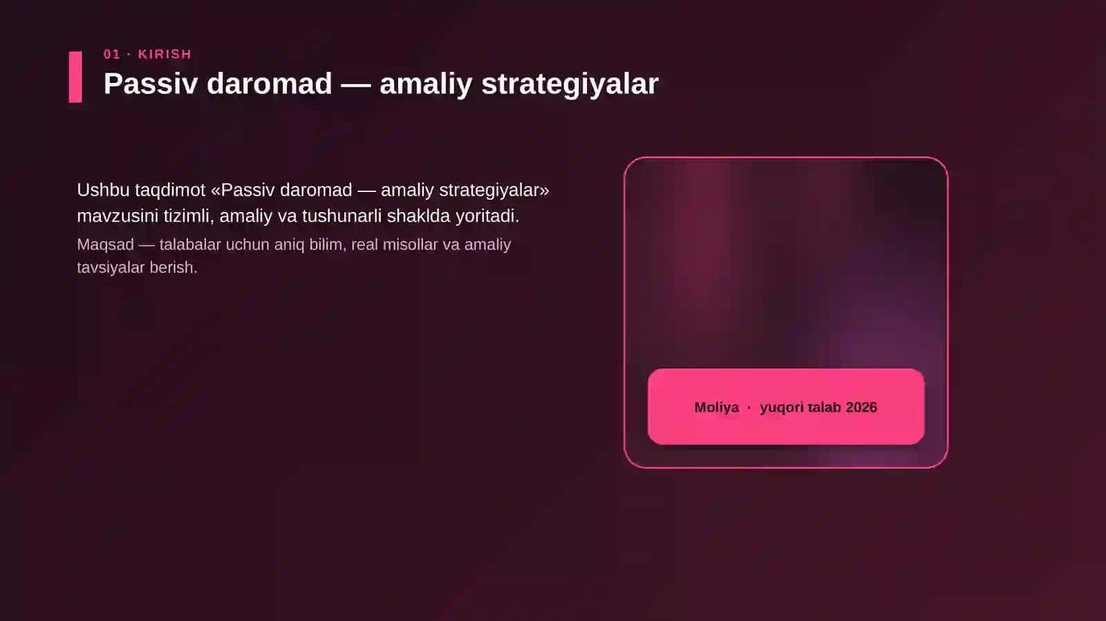Passiv daromad — amaliy strategiyalar 4