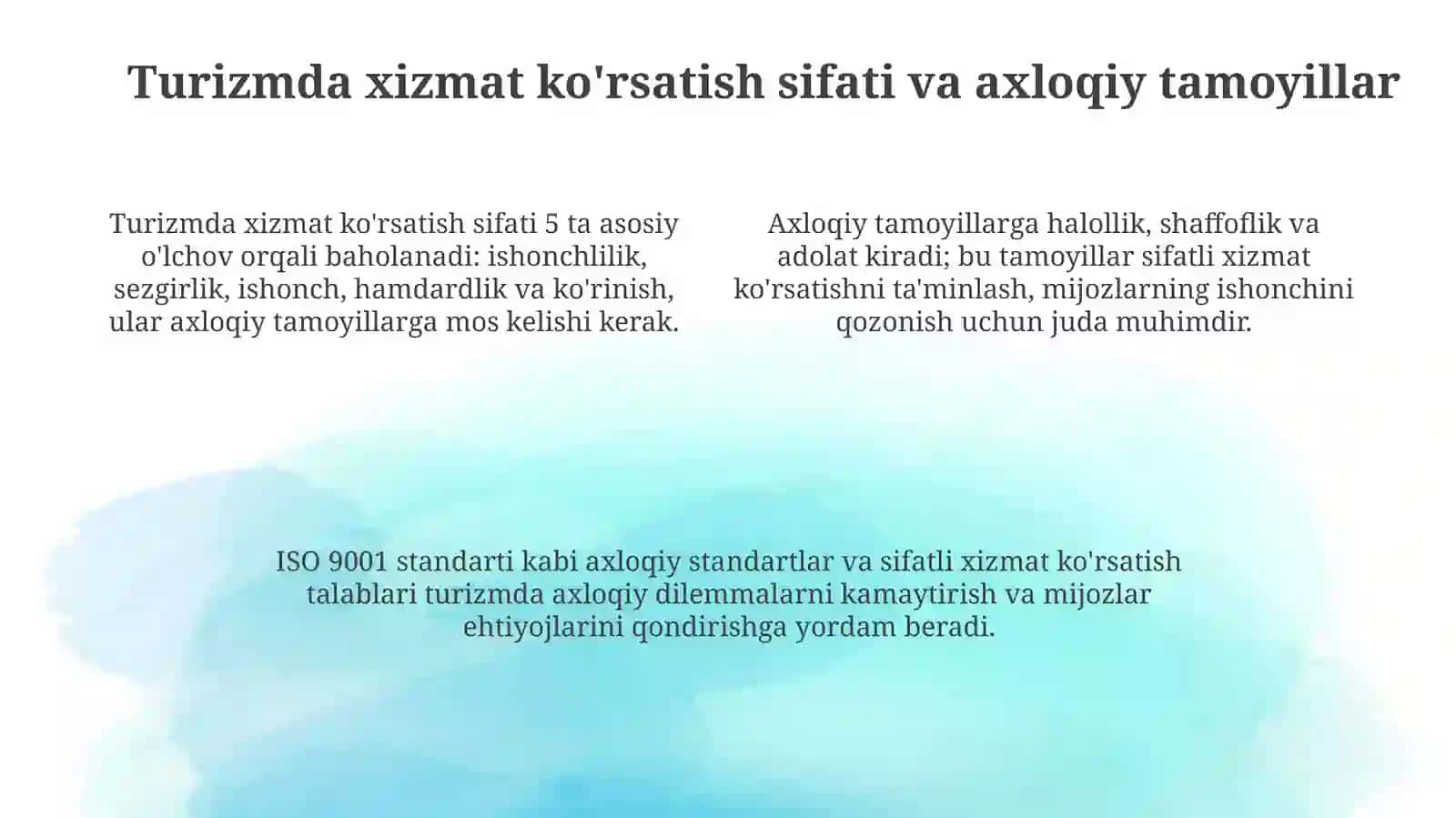 Turizmda xizmat korsatish madanyat va etika masalalari 4