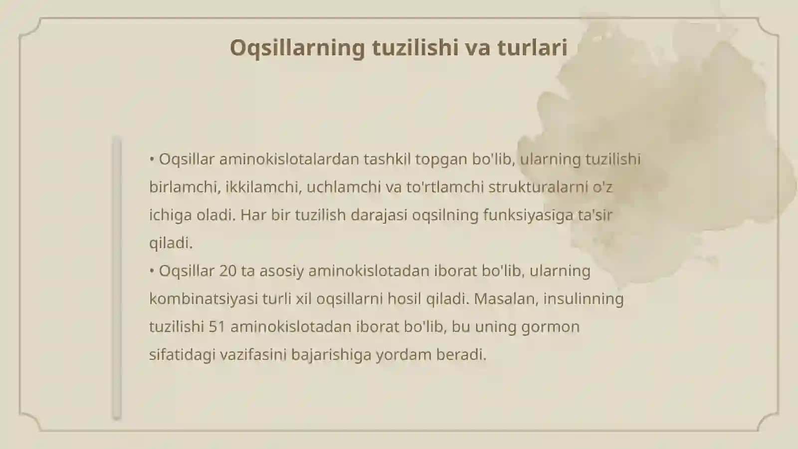 Oqsillarning Klassifikatsiyasi 4