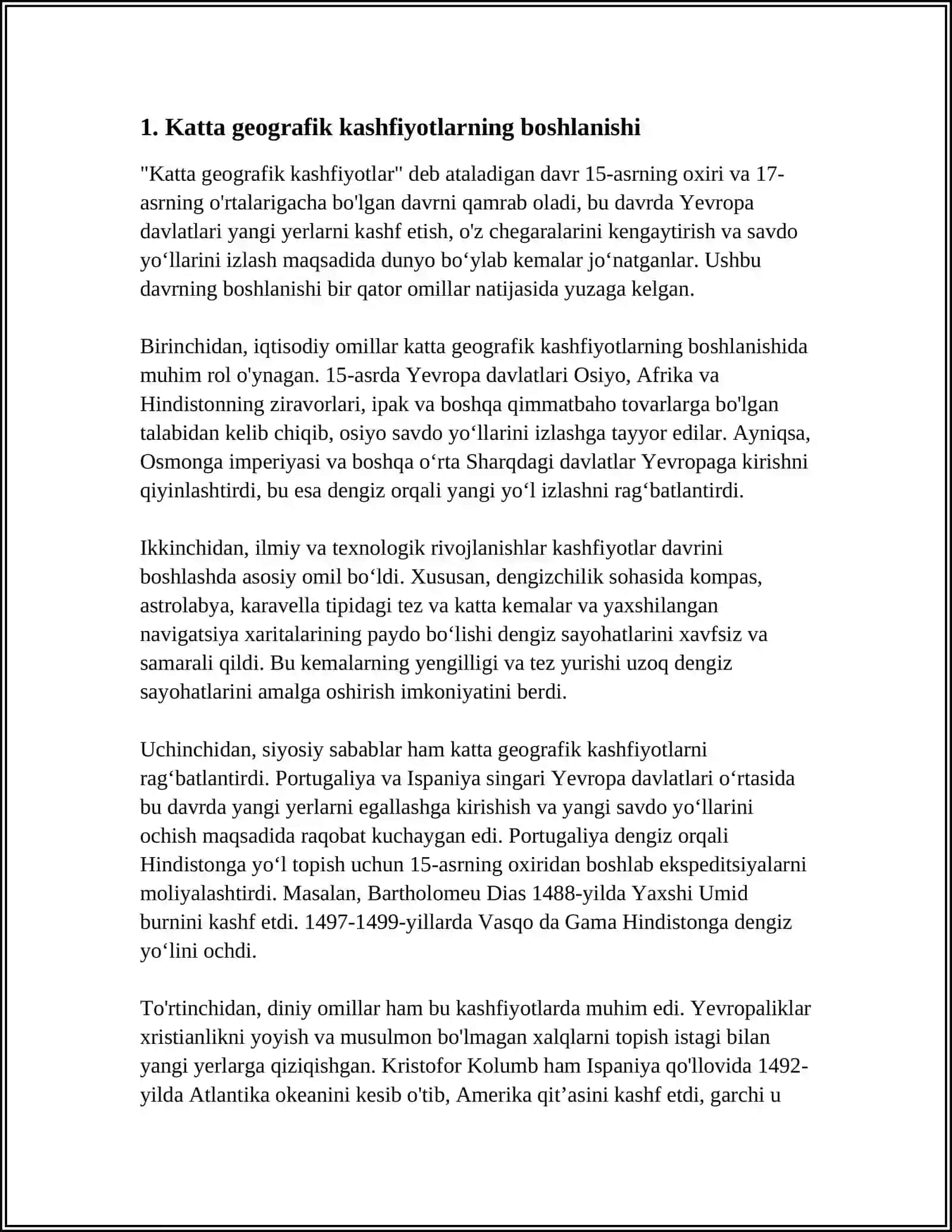 BUYUK GEOGRAFIK KASHFIYOTLAR VA ULARNING JAHON TARIXIGA TASIRI 4