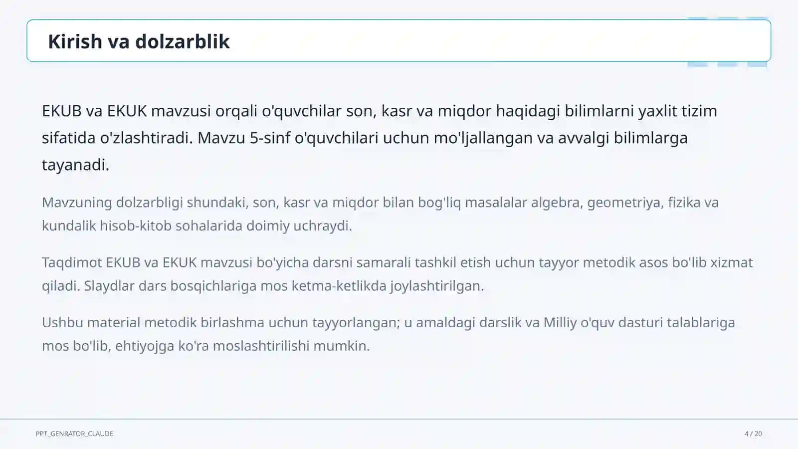 EKUB va EKUK (5-sinf) 4