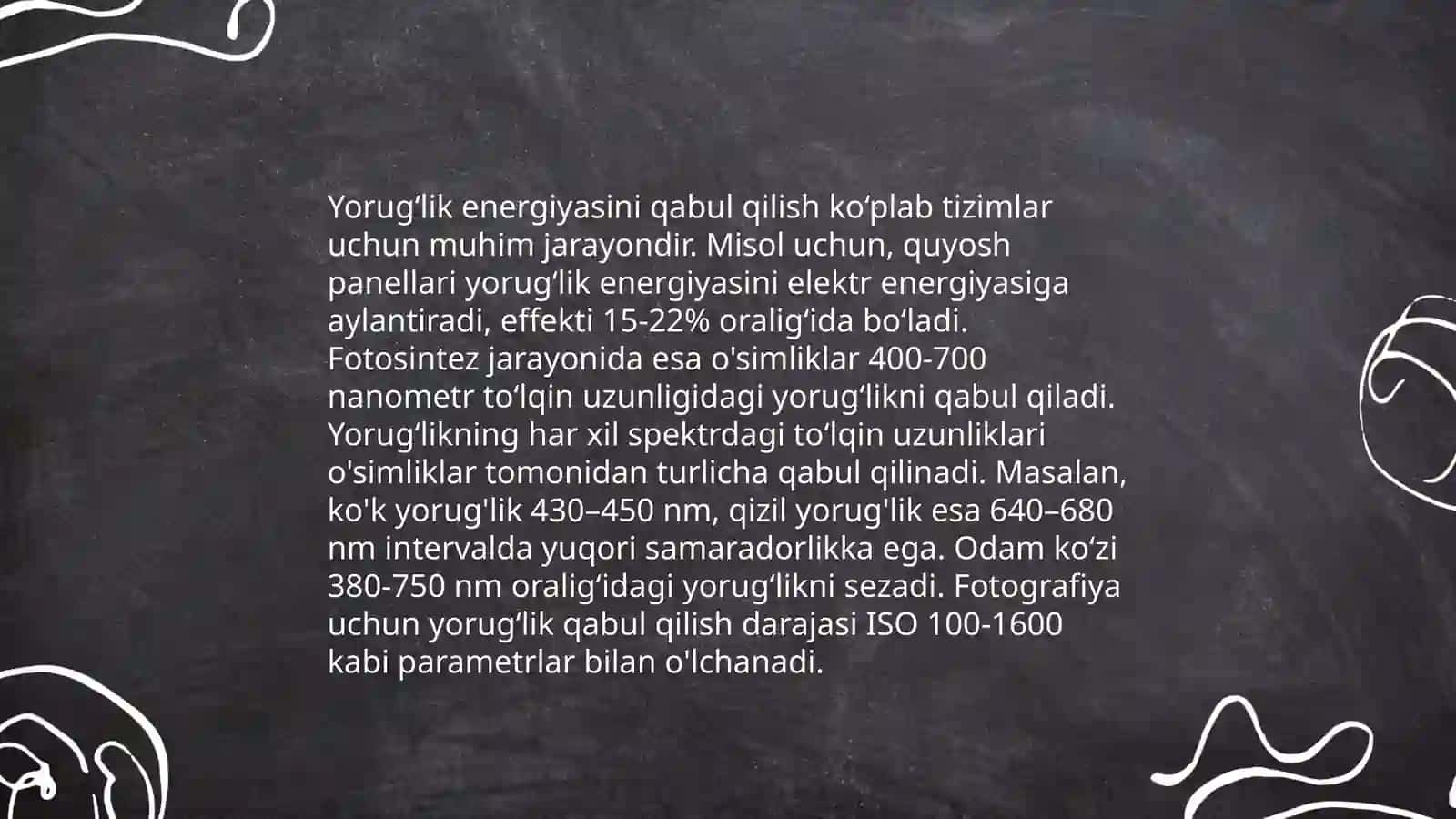 Fotosintezga sarf bo'luvchi energiya miqdori 4