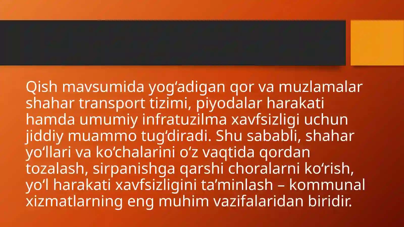 Shahar yo‘llari va ko‘chalarini qordan tozalash tadbirlari 4