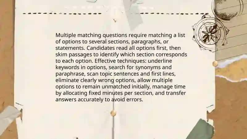 Different question types in iltis reading 4