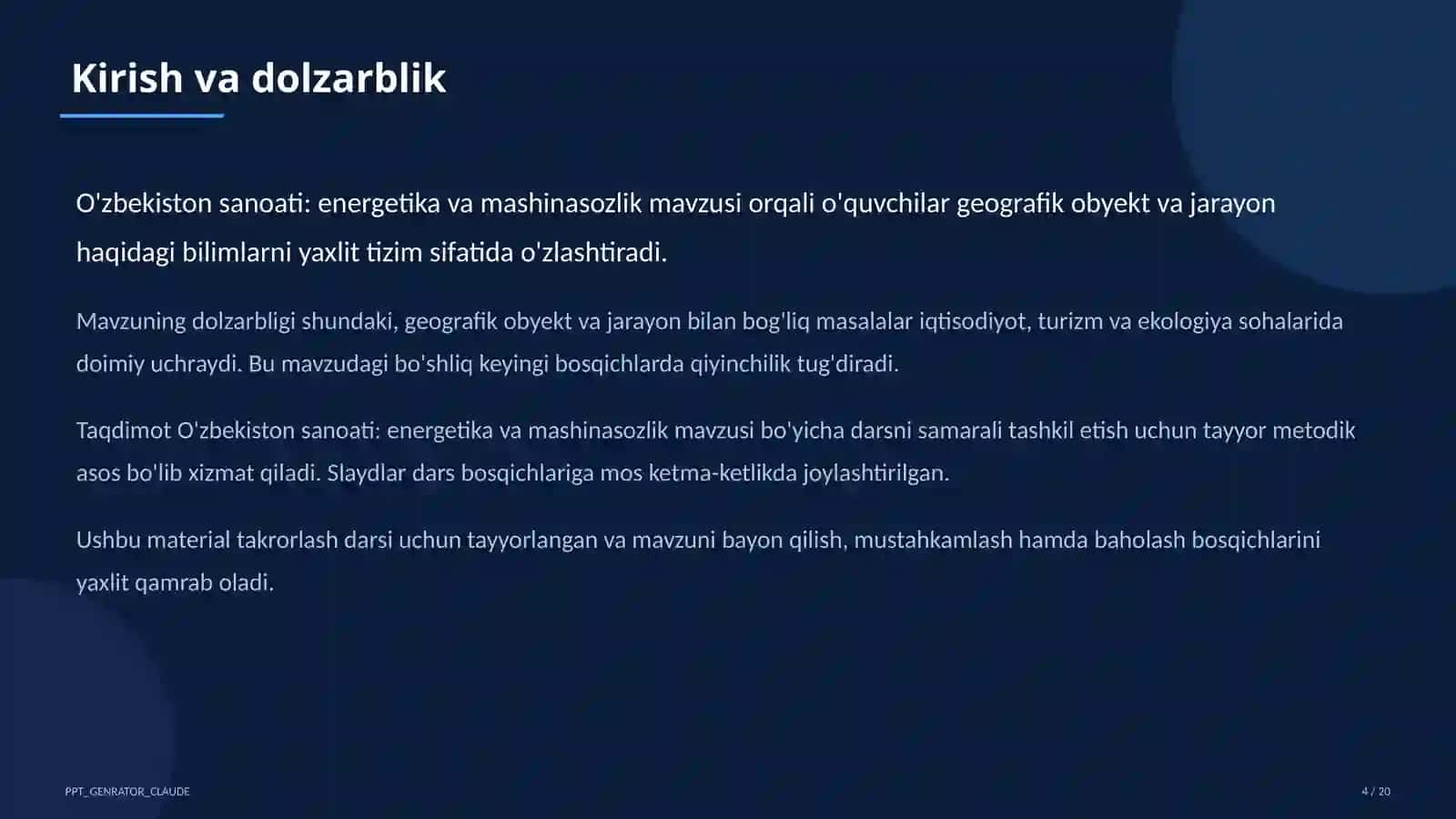 Geografiya (5–11) — takrorlash darsi uchun 4