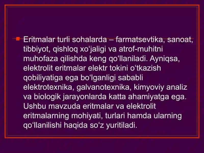 Eritmalar. Elektrolit eritmalar 4
