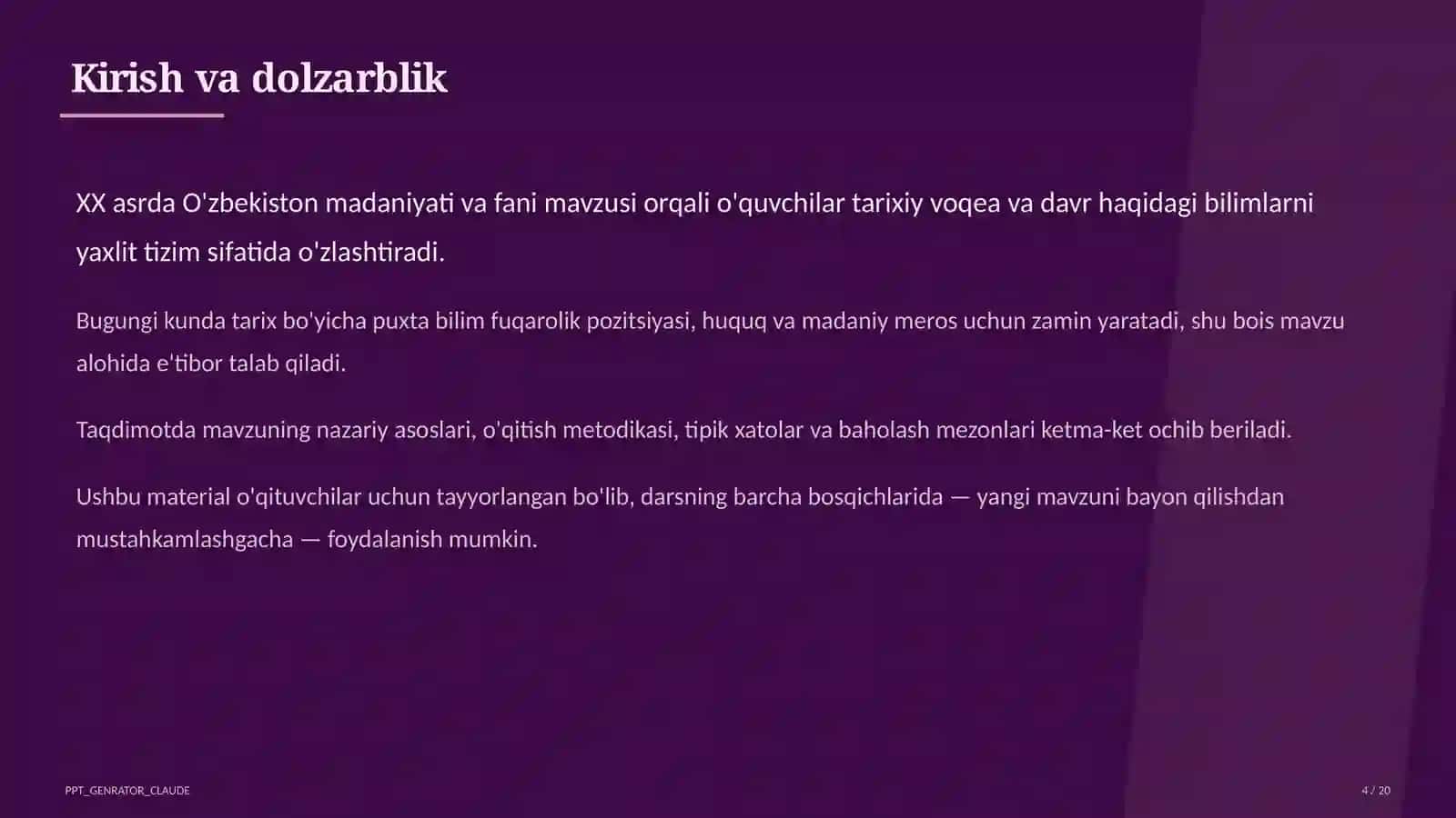 O'zbekiston madaniyati va fani (10-sinf) 4