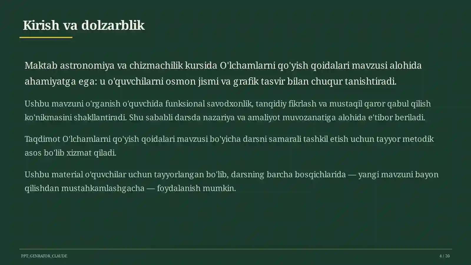 O'lchamlarni qo'yish qoidalari (8-sinf) 4
