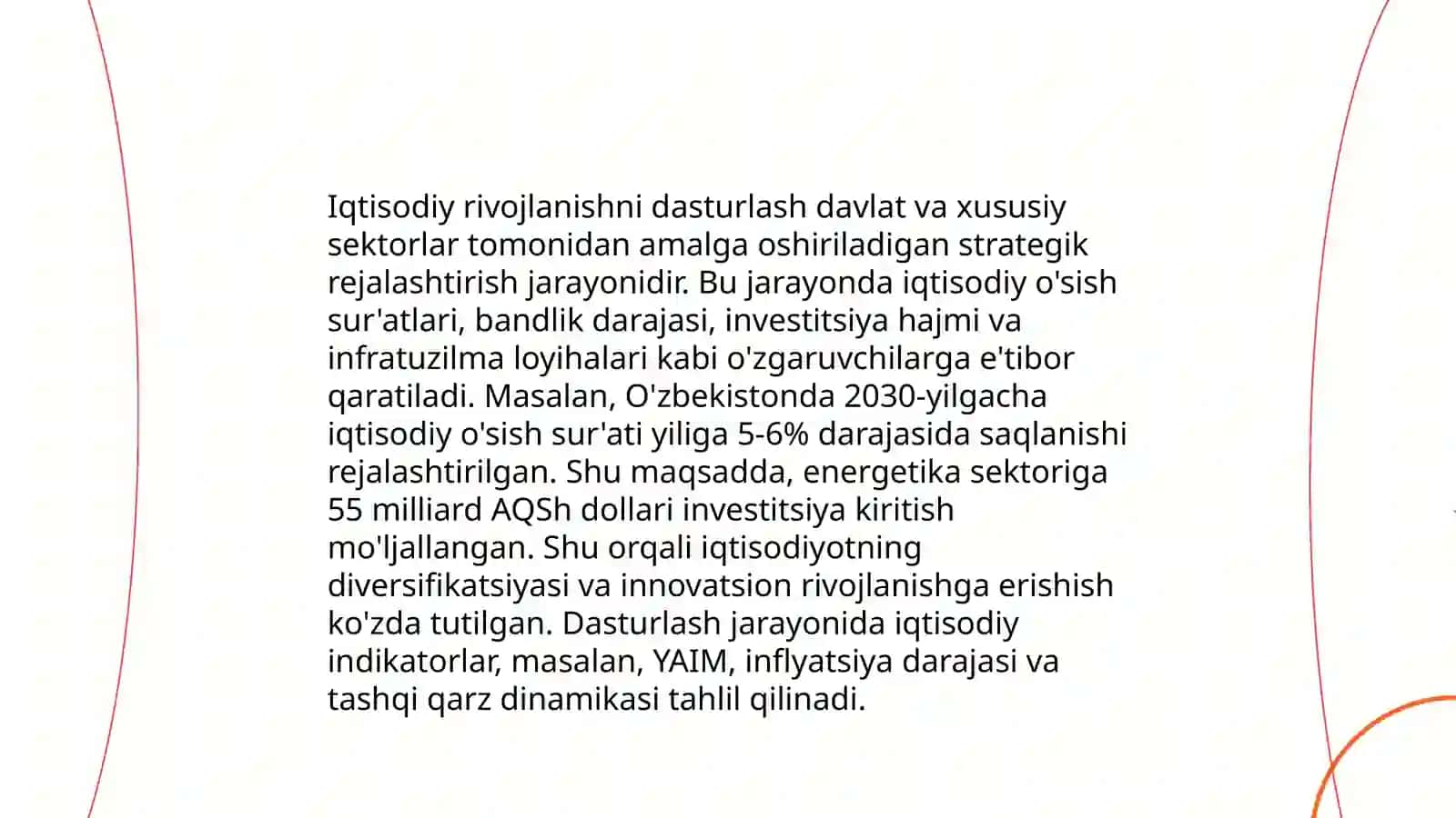 Davlatning ijtimoiy-iqtisodiy rivojlanishini dasturlash,prognozlashtirish va rejalashtirish siyosati 4