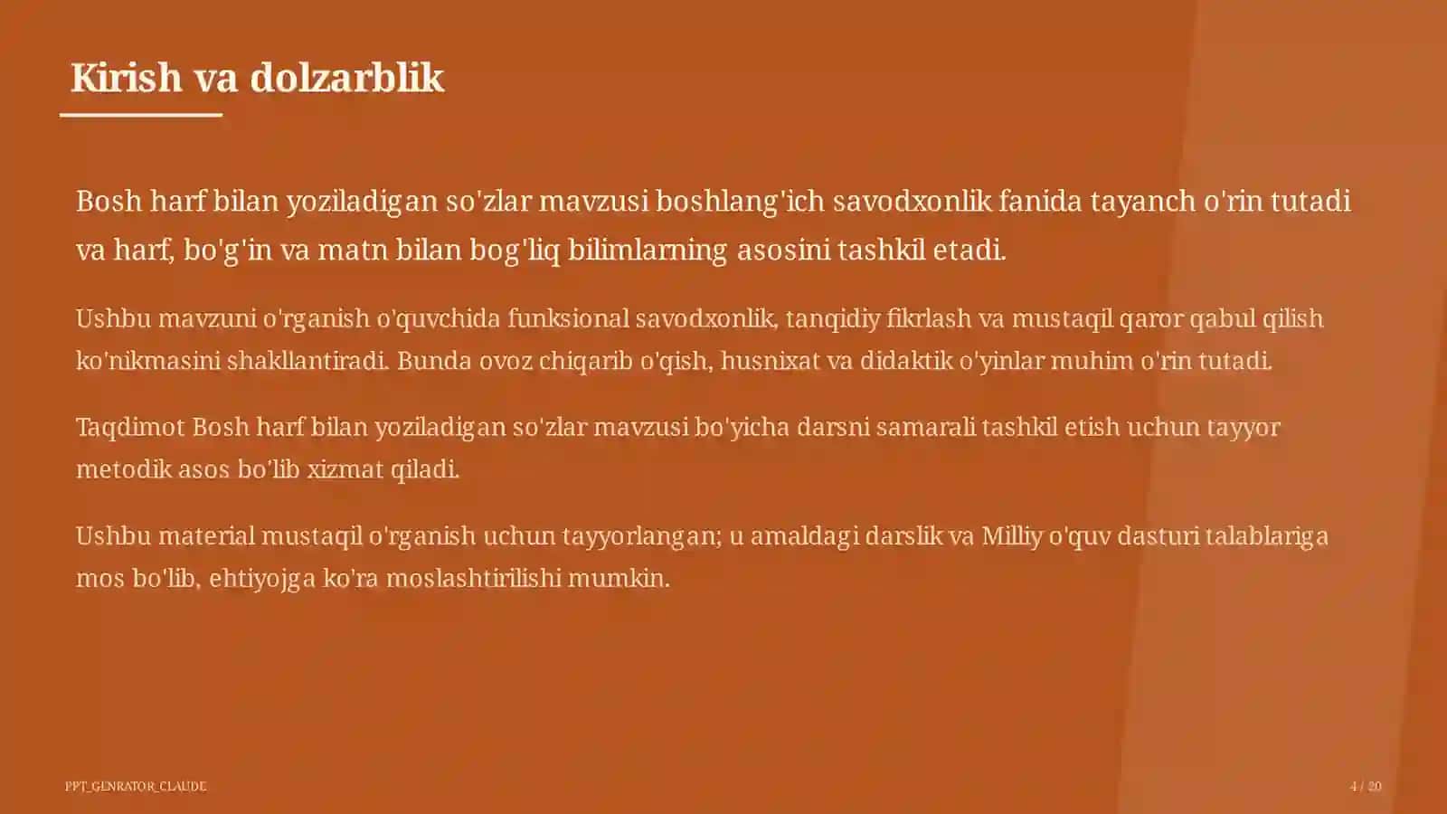 Bosh harf bilan yoziladigan so'zlar (2-sinf) 4