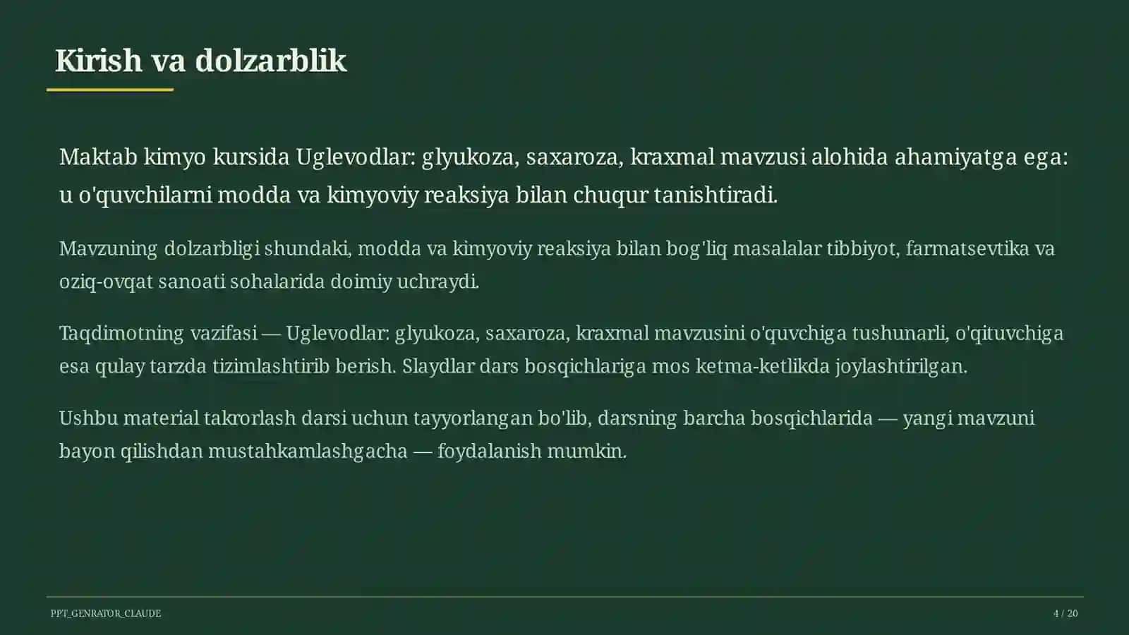 Uglevodlar: glyukoza, saxaroza, kraxmal (11-sinf) 4