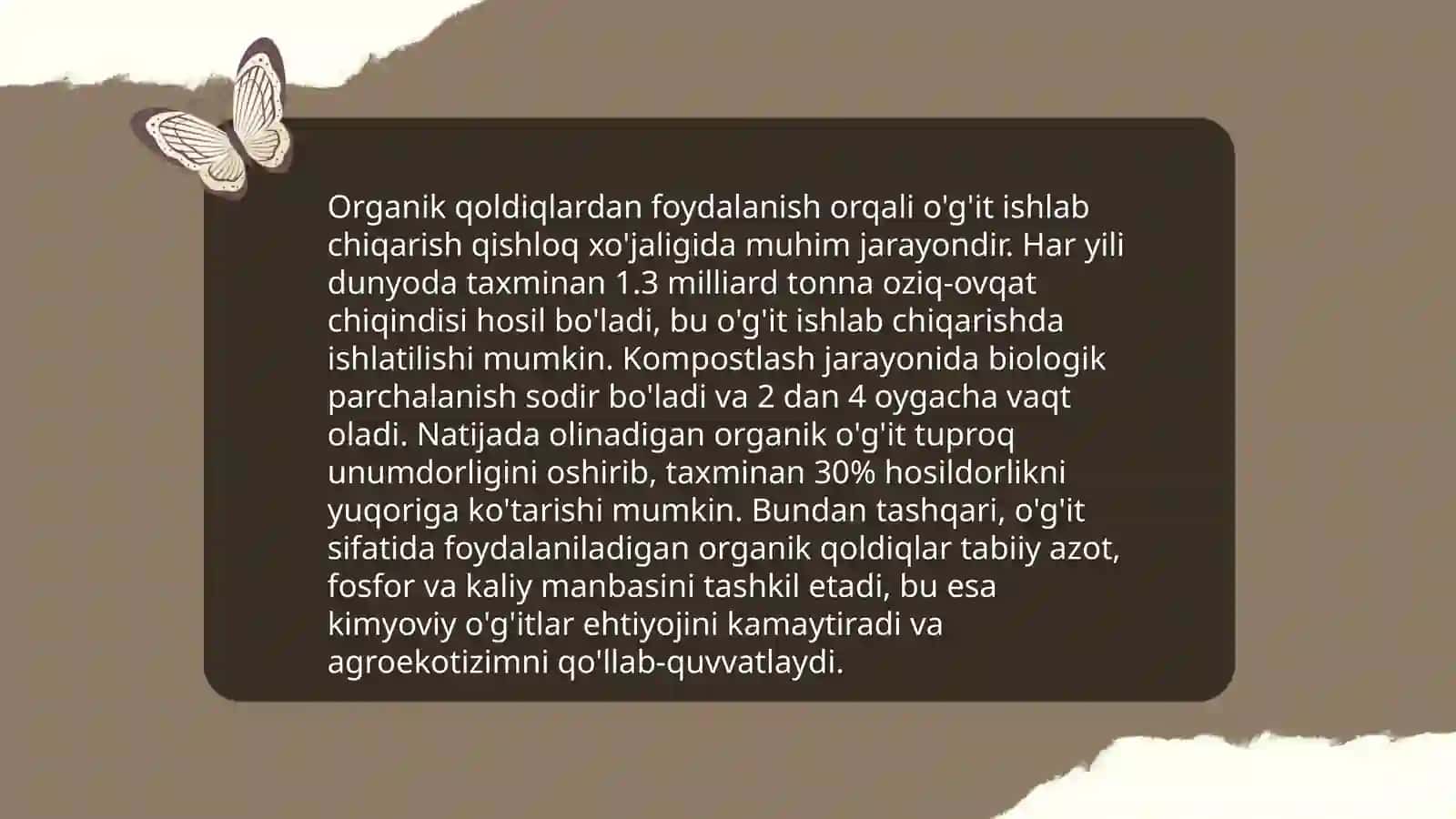 O'simlik qoldiqlarini o'g'it o'rnida ishlatish 4