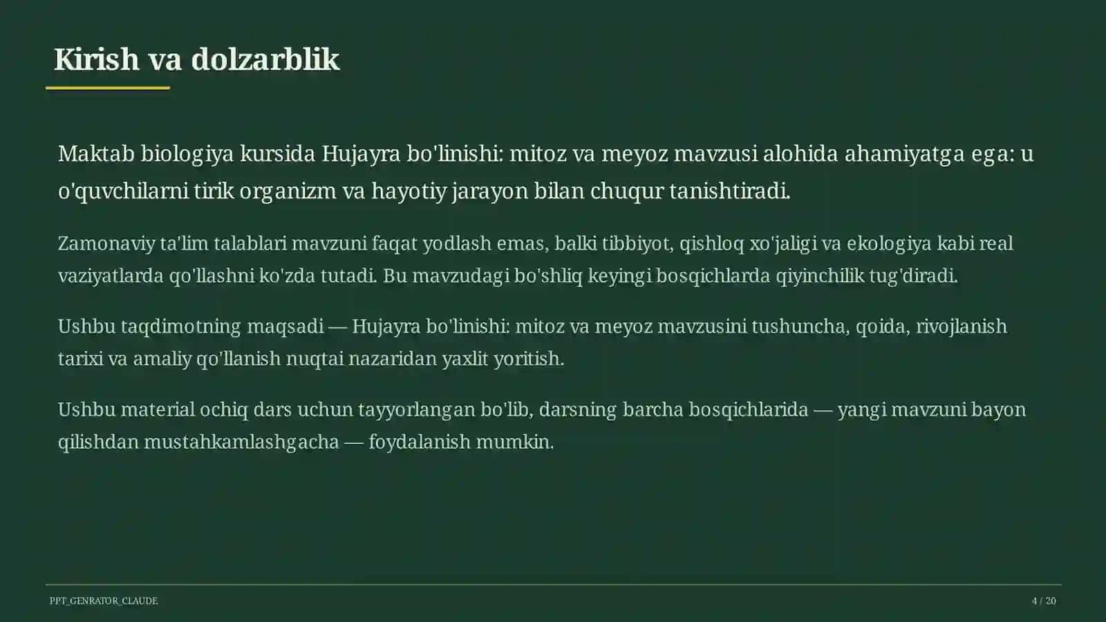 Hujayra bo'linishi: mitoz va meyoz (9-sinf) 4