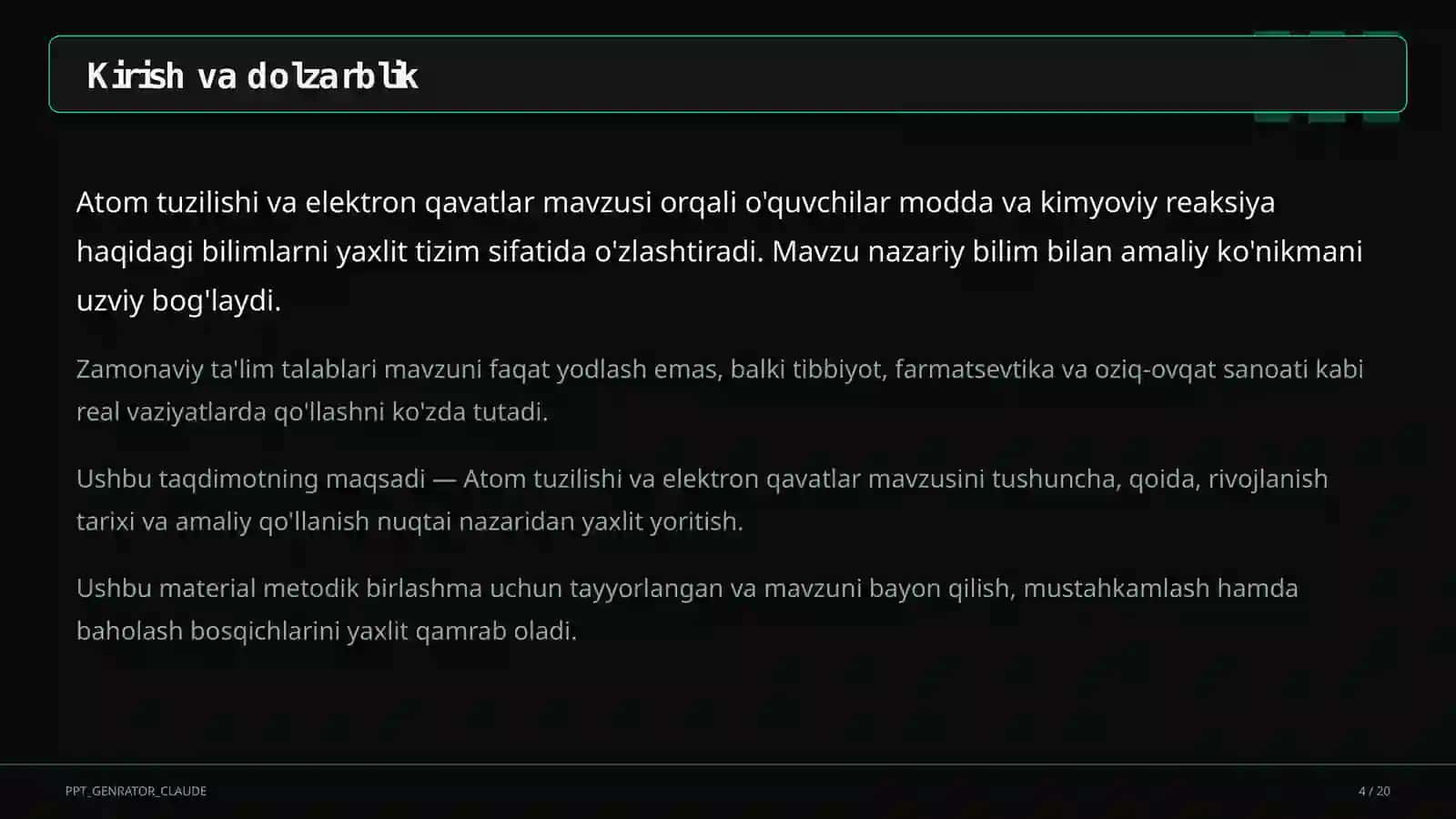 Atom tuzilishi va elektron qavatlar (8-sinf) 4