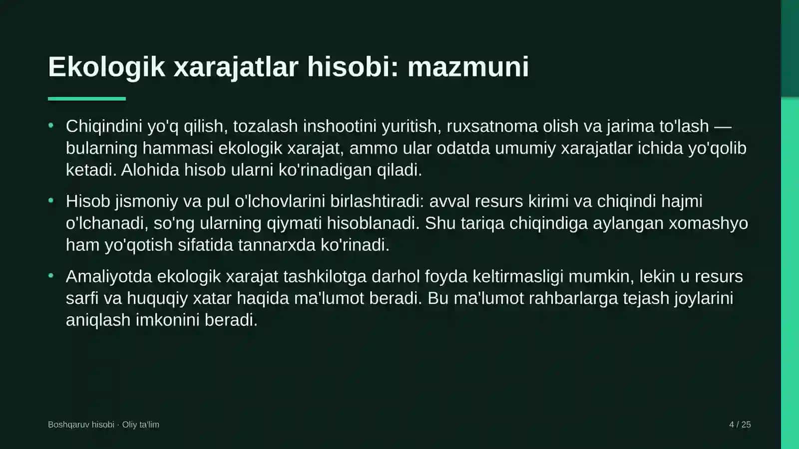 ta'lim texnologiyalari startaplarida ekologik xarajatlarni boshqaruv hisobida aks ettirish 6182 4