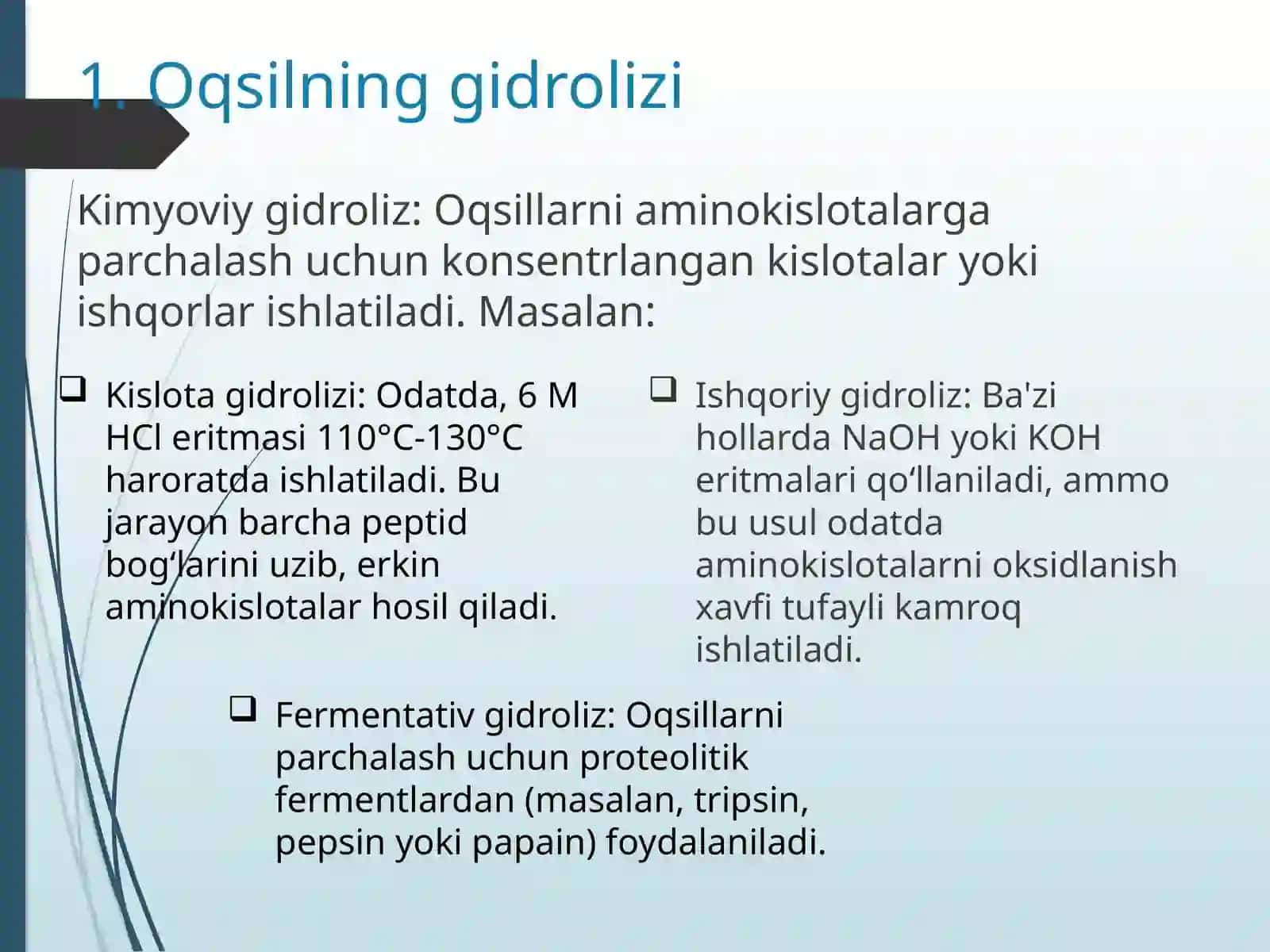 Oqsilgidrolizatlardan aminokislotalar ajratib olish 4