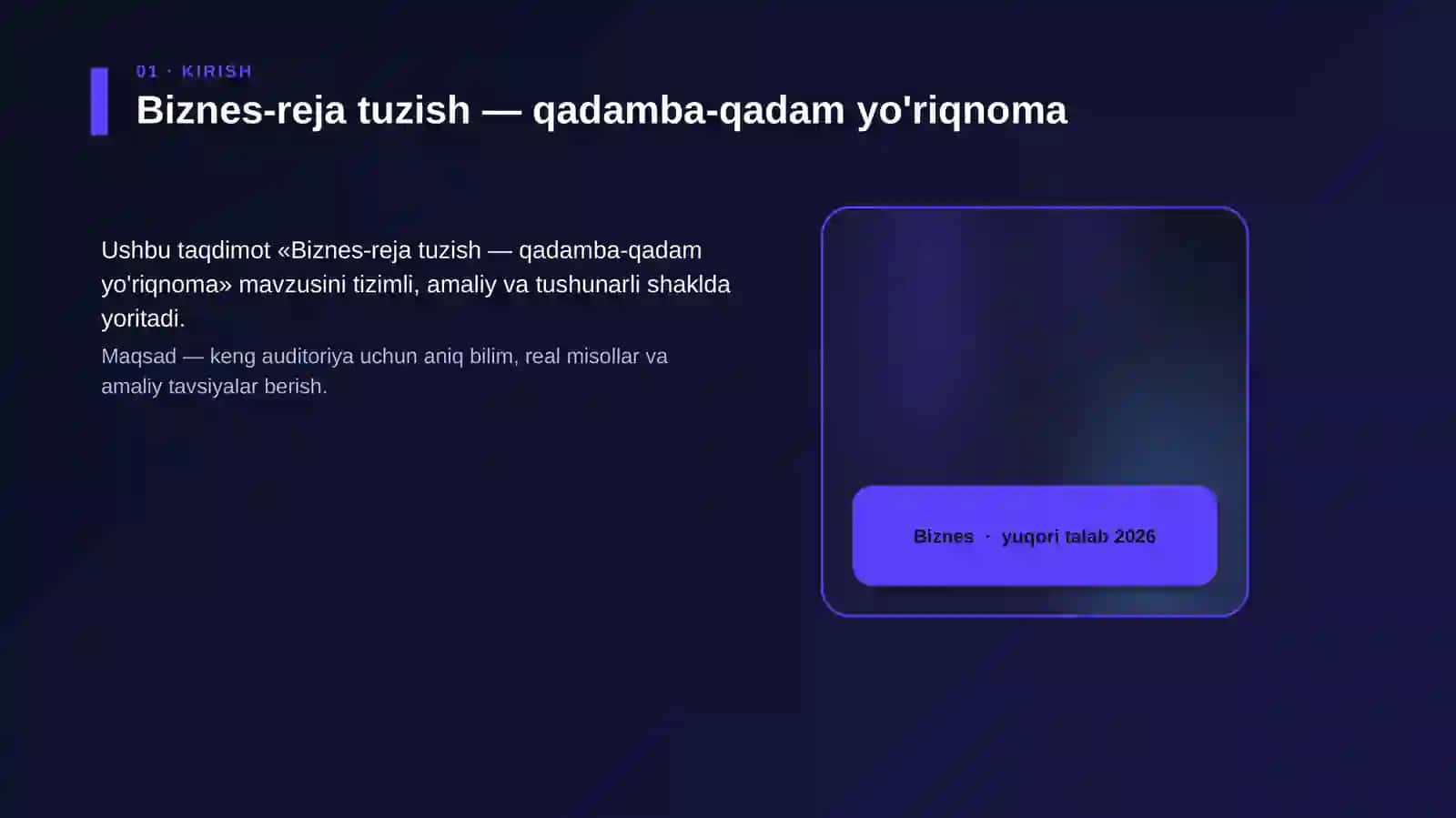 Biznes-reja tuzish — qadamba-qadam yo'riqnoma 4