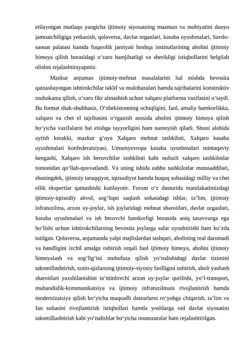 Harakatlar strategiyasi va kuchli ijtimoiy siyosat: xalqaro amaliyot va O'zbekiston tajribasi 4