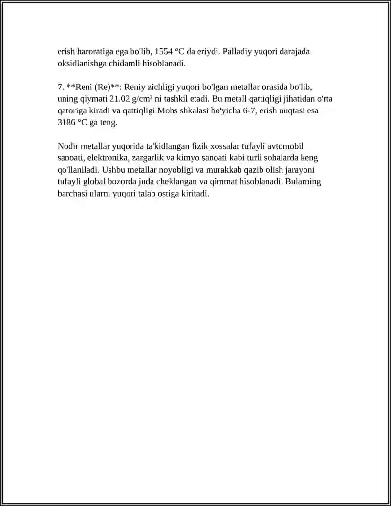 NODIR METALLAR, OLTIN VA KUMUSHNING XUSUSIYATLARI 4