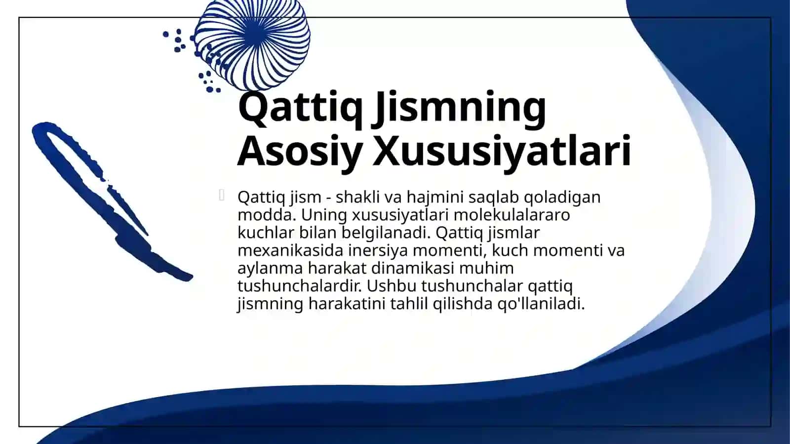 Qattiq jismlar mexanikasi 4