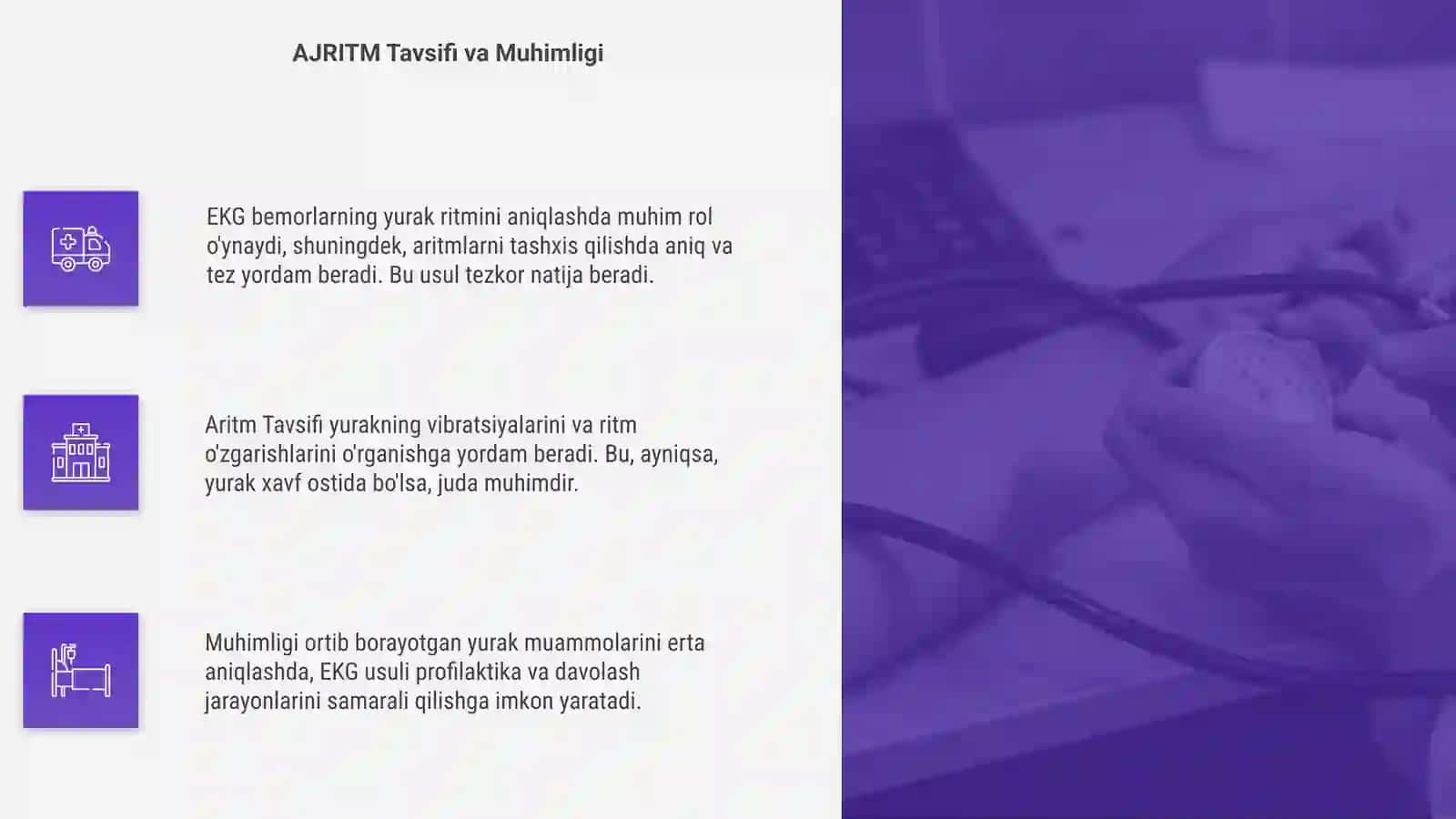 EKG BEMORLARNI TELSHIRISH USULLARI 4