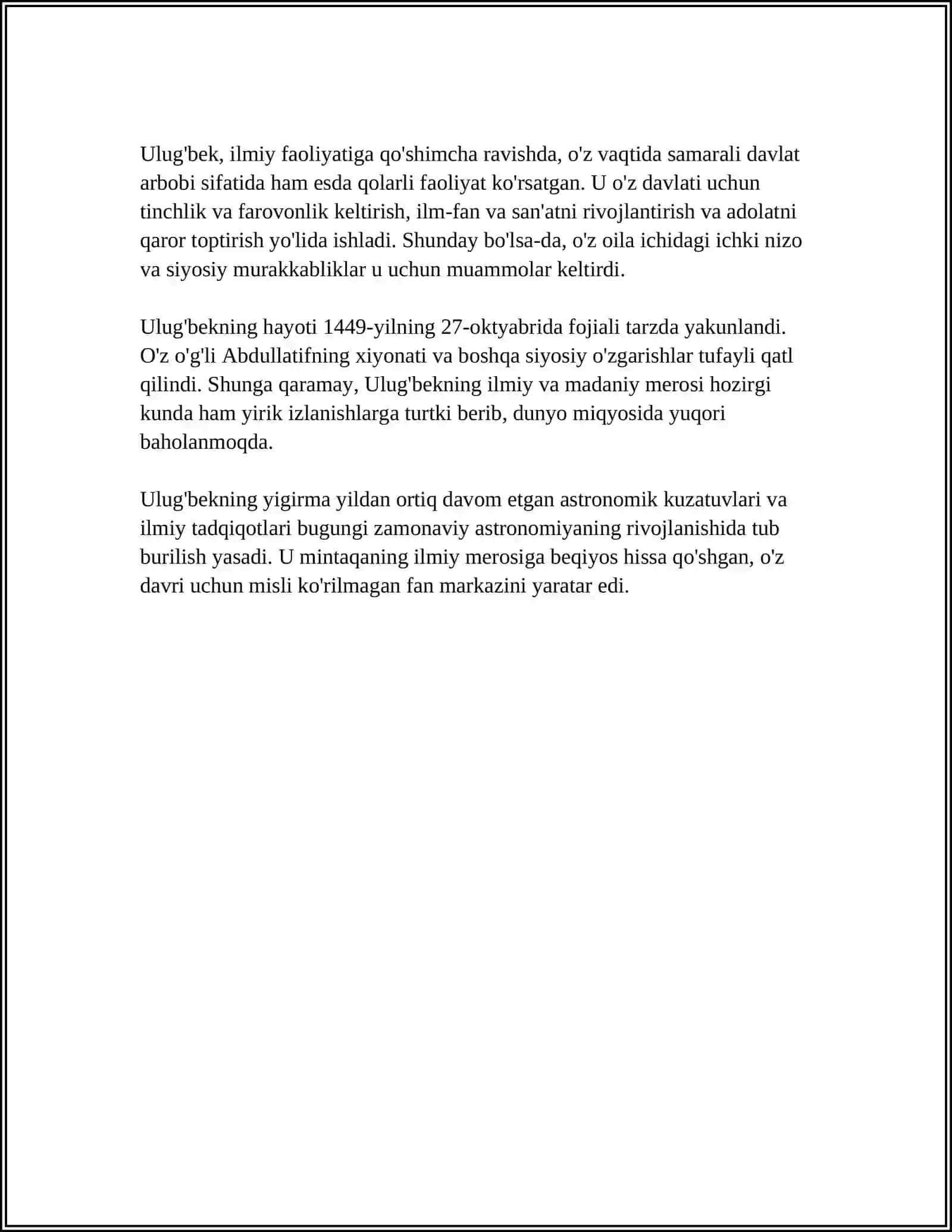 MIRZO ULUG'BEK - DAVLAT ARBOBI VA BUYUK OLIM 4
